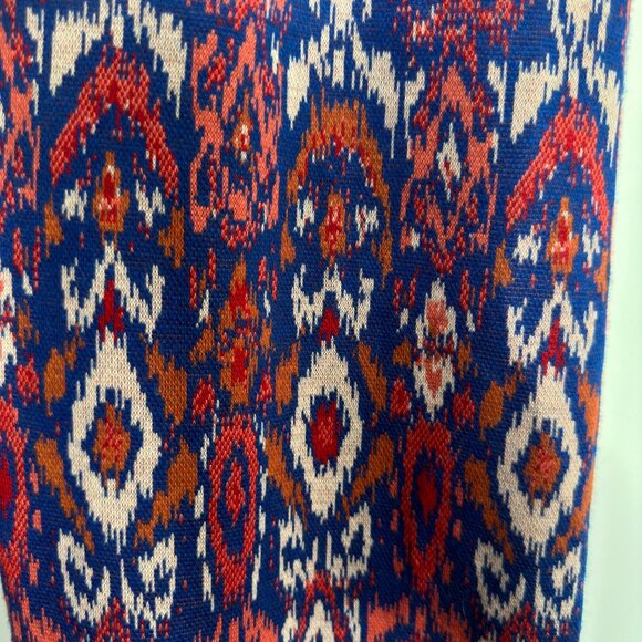 FREE PEOPLE Clean Crop Flare Pant XS 0 Ikat Tribal Print Pull On Stretch Boho - Picture 4 of 9